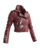 Blumen Stickerei Kunstleder Motorrad Jacke Style Frauen Mode Street Jacken Langarm