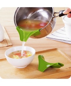 Silikon Suppe Trichter Küchenhelfer Tools Wasser Deflector Kochwerkzeug abgießen nicht kleckern