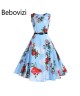 Cocktailkleid Audrey Hepburn 50er Jahre Rockbilly Blumendruck Vintage Partykleid Kleide