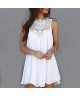 Weißes Sommerkleider mit Spitze Party Kleider Sexy Vintage Strand Sonne Kleid