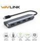 Wavlink USB Hub 3.1 Typ C 4-Port USB 3.0 Hub Typ C Aluminium Slef betriebene Hub mit Multi-Funktions-Dock für Windows Mac OS 10.