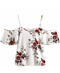 Sommer Designer Bluse Mode Boho Blumen Muster Damen Casual Kurzarm Schulterfrei Bluse Tops