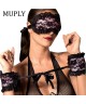 Sexy Dessous Hot Spitze Maske Verbundenen Augen + Sex Handschellen Sex Spielzeug Für Paar Erotische Dessous Für frauen