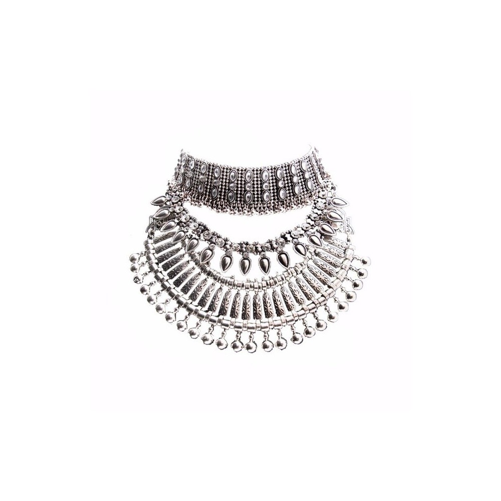 Kakonia Bauchtanz Schmuck Set - Boho Style Mit Münzen Für Hals, Ohren & Füße