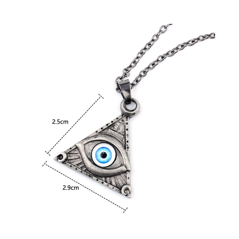 COOLSTEELANDBEYOND Auge-des-Horus Anhänger - Edelstahl Halskette Mit Blauem Auge Schutzsymbol