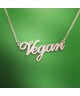 Vegan Schmuck Vegetarisch Symbol Versilbert Buchstaben Vegan Halskette Vegan Lifestyle Geschenk Schmuck für frauen YLQ0530