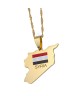 Syrien Karte Syrien Flagge Edelstahl Anhänger Halskette, Land Karte Schmuck